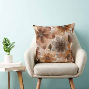 Tie Dye Autumn Floral Cushion