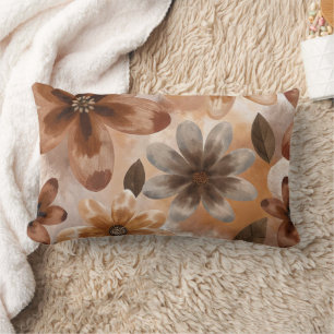 Tie Dye Autumn Floral Lumbar Cushion