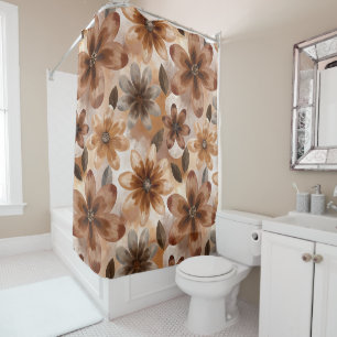 Tie Dye Autumn Floral Shower Curtain