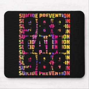 Tie Dye Awareness Suicide Prevention 988 Mental He Mouse Pad