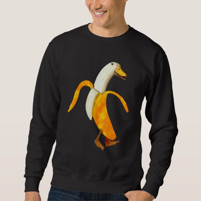 Tie Dye Banana Duck World Farm Animal Pun Distress Sweatshirt (Front)
