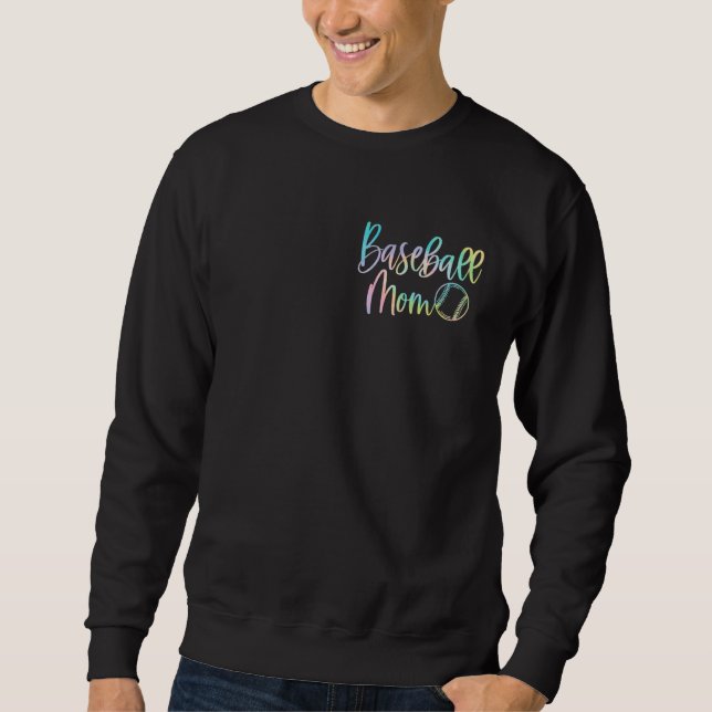 Tie Dye Baseball Mom Pocket Baseball Mom Game Day  Sweatshirt (Front)