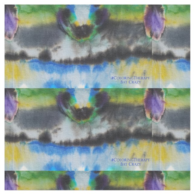 Tie-Dye Bat Crazy Fabric (Close Up)