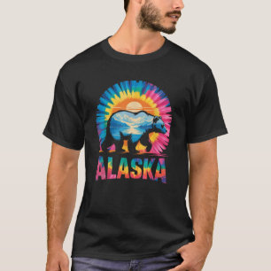 Tie Dye Bear Alaskan Family Souvenir Alaska State T-Shirt