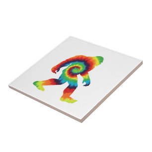 Tie Dye Bigfoot Ceramic Tile
