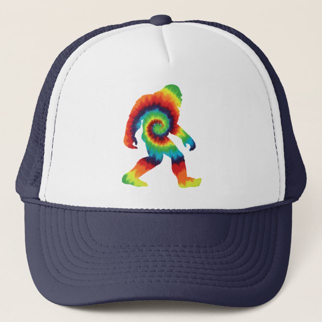 Tie Dye Bigfoot Trucker Hat (Front)