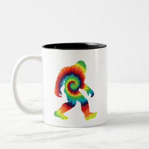 Tie Dye Bigfoot  Two-Tone Coffee Mug