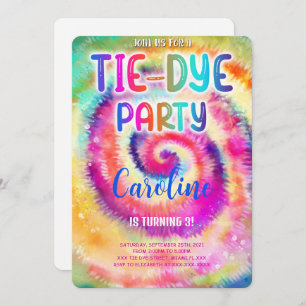 Tie Dye Birthday Invitation
