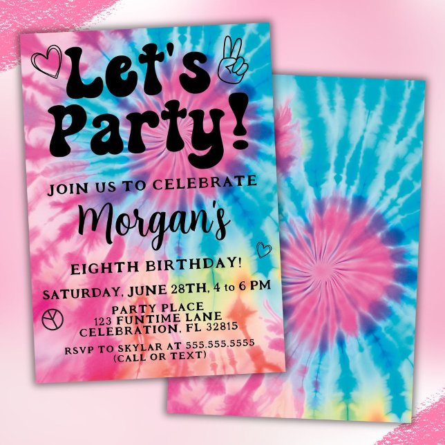 Tie Dye Birthday Party Invitation (Creator Uploaded)