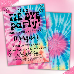 Tie Dye Birthday Party Invitation