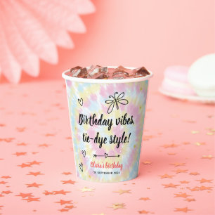 Tie Dye Birthday Party Paper Cups
