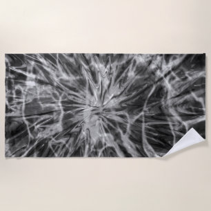 TIE DYE BLACK WHITE BEACH TOWEL