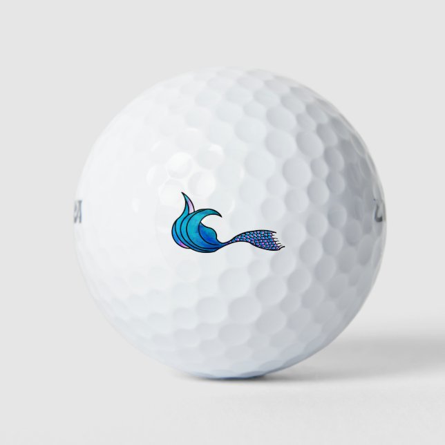 Tie Dye Blue Mermaid tail Golf Balls (Front)