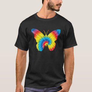 Tie Dye Butterfly Rainbow Print Ringlet Hippie Pea T-Shirt