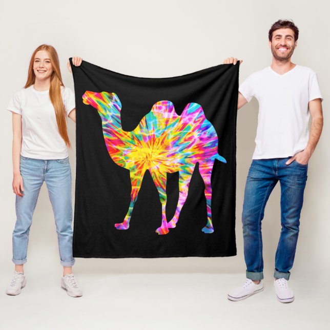 TIE DYE CAMEL FLEECE BLANKET (In Situ)
