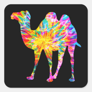 TIE DYE CAMEL SQUARE STICKER