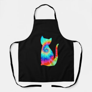 Tie Dye Cat _ Colourful Tye Dye Kitten Apron