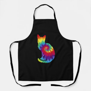 Tie Dye Cat Shirt _ Colourful Tye Dye Kitten Apron