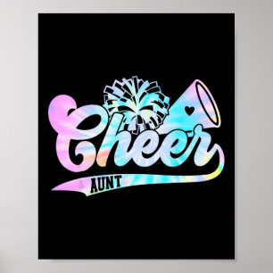 Tie Dye Cheer Aunt Cheerleading For Cheerleader Sq Poster