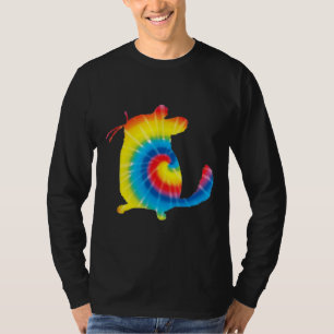 Tie Dye Chinchilla Rainbow Print Rodent Hippie Pea T-Shirt