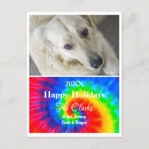 Tie Dye Christmas Photo Postcard - HAMbWG