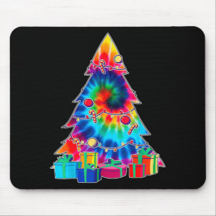 Tie-dye Christmas Tree 60's Vintage Retro Christma Mouse Pad