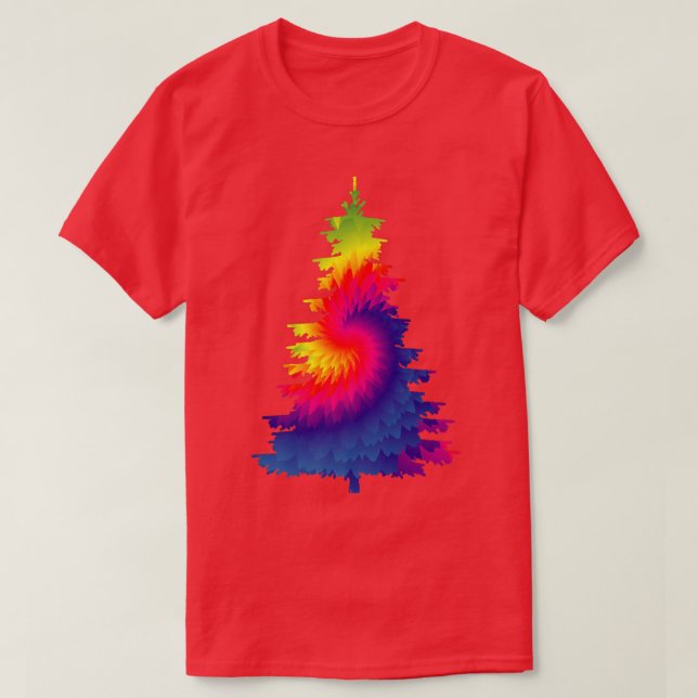 Tie Dye Christmas Tree  T-Shirt (Design Front)