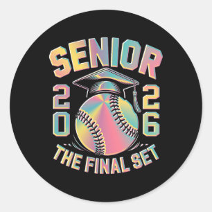 Tie Dye Cl Of 2026 Senior Softll The Final Set Gra Classic Round Sticker