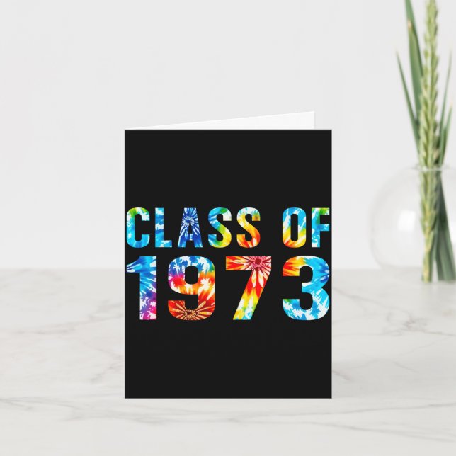 Tie dye class of 1973 73 reunion high school card (Front)