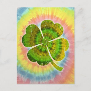 Tie Dye Clover Postcard