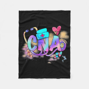 Tie Dye Cna Cute Nurse Day Cna Rn Nurse Week Gifts Fleece Blanket