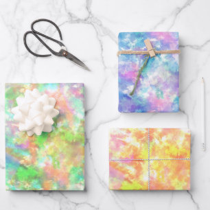Tie Dye Colourful Boho Retro Hippie Pattern Wrapping Paper Sheet