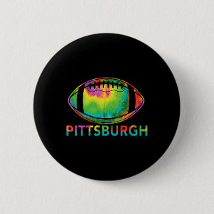 Tie Dye Cool Football Design Apparel Pittsburgh 6 Cm Round Badge