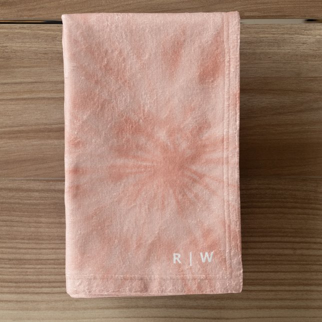 Tie Dye | Coral Pink Modern Pastel Hand Towel (Creator Uploaded)