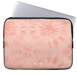 Tie Dye   Coral Pink Modern Pastel Laptop Sleeve