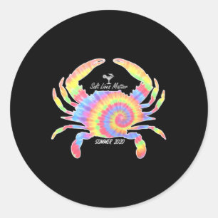 Tie Dye Crab Salt Sogovernment Agencyl Distancing Classic Round Sticker