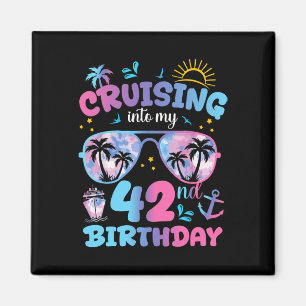 Tie Dye Cruising Into My 42nd Birthday Sungles Tri Magnet