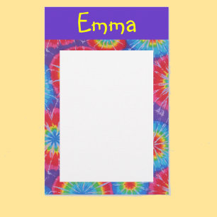 Tie dye customisable stationary stationery