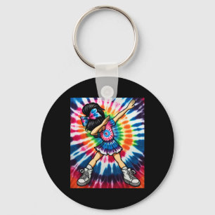 Tie Dye Cute Dabbing Cheerleader Dance Cheerleadin Key Ring
