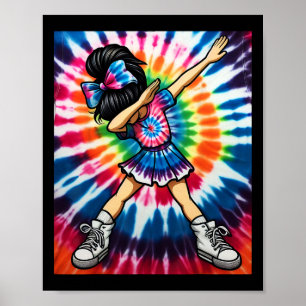 Tie Dye Cute Dabbing Cheerleader Dance Cheerleadin Poster