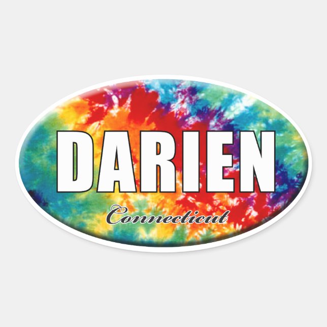 Tie-Dye Darien, CT Sticker (Front)