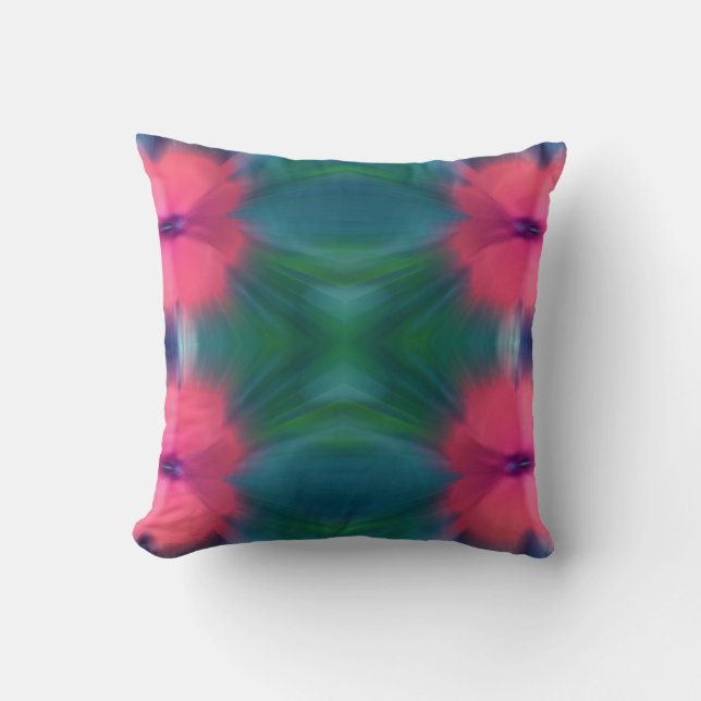 Tie-Dye Design Pink & BLue Cushion (Front)