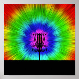 Tie Dye Disc Golf Basket Poster