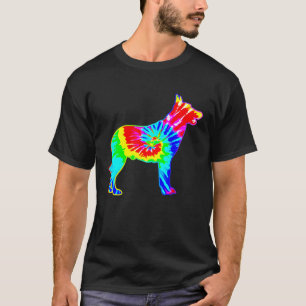 Tie Dye Dog Hippie Belgian Malinois Dog T-Shirt