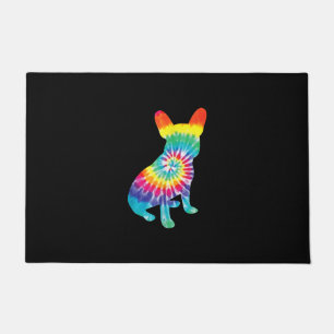 tie dye dog hippie french bulldog puppy gift doormat