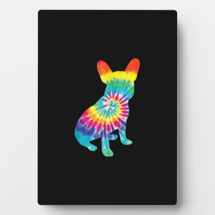 tie dye dog hippie french bulldog puppy gift plaque