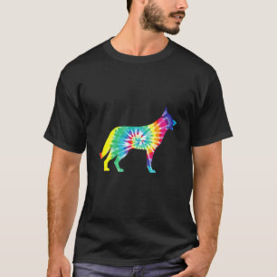 Tie Dye Dog Hippie German Shepherd Retro Puppy T-Shirt