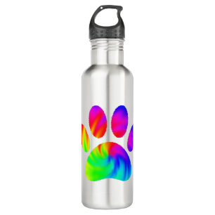 Tie Dye Dog Paw Print Graphic 710 Ml Water Bottle