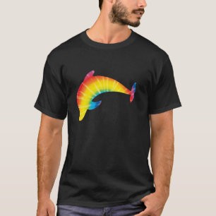 Tie Dye Dolphin Rainbow Print Beluga Hippie Peace T-Shirt