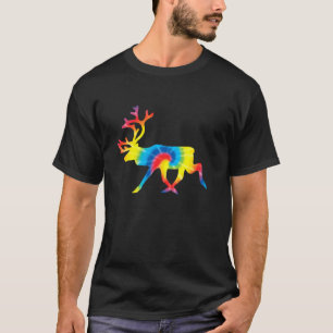 Tie Dye Elk Rainbow Print Wapiti Deer Stag Hippie  T-Shirt
